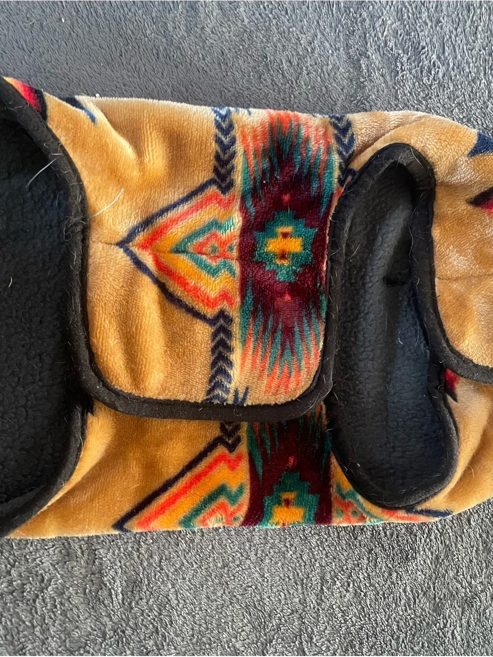 Southwestern Pattern Tan Fleece Dog Coat
